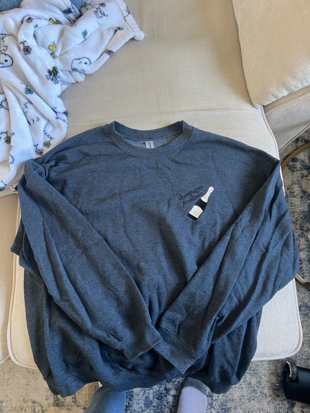 Champagne Problems Taylor Swift Gildan Dark Charcoal Gray Heavy Blend Sweatshirt